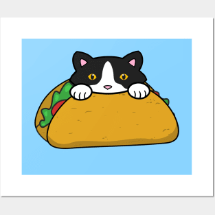 Happy Taco Tuesday, cute cat eating a taco Posters and Art